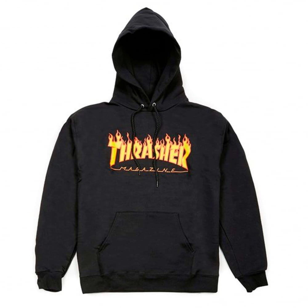 Flame Logo Hood - Black