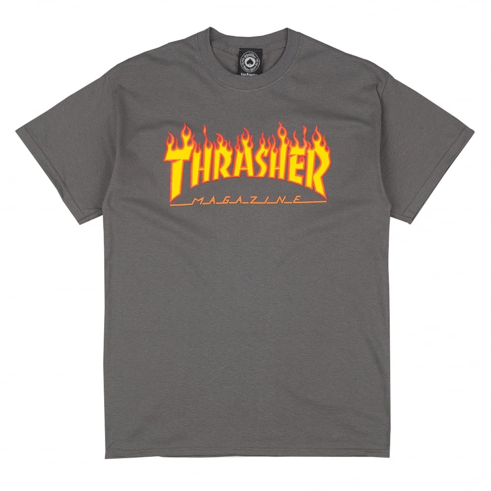 Flame Logo T-Shirt - Charcoal