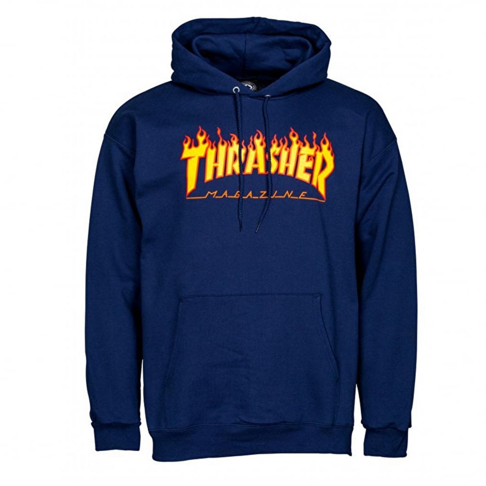 Flame Logo Hood - Navy