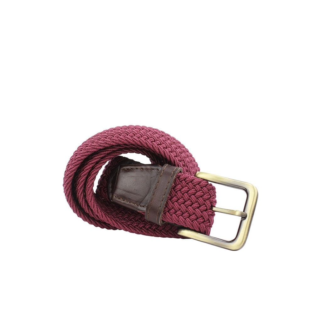 Plain Web Belt - Burgundy
