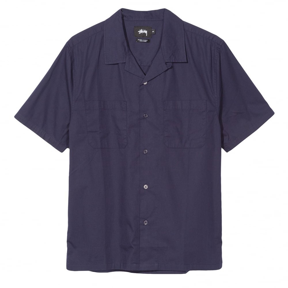 Open Collar Shirt - Navy