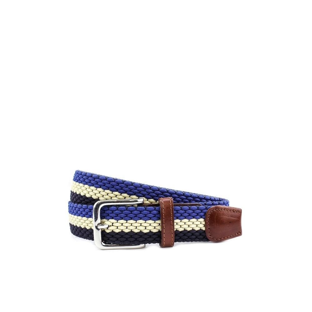 3 Colour Web Belt - Blu/Ecr/Navy