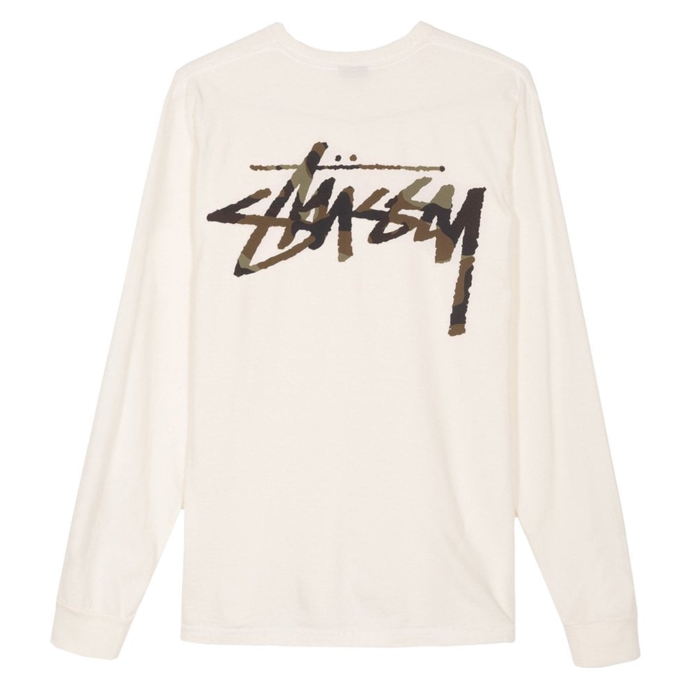 Camo Stock Pigment Dyed Long Sleeve T-Shirt - Natural