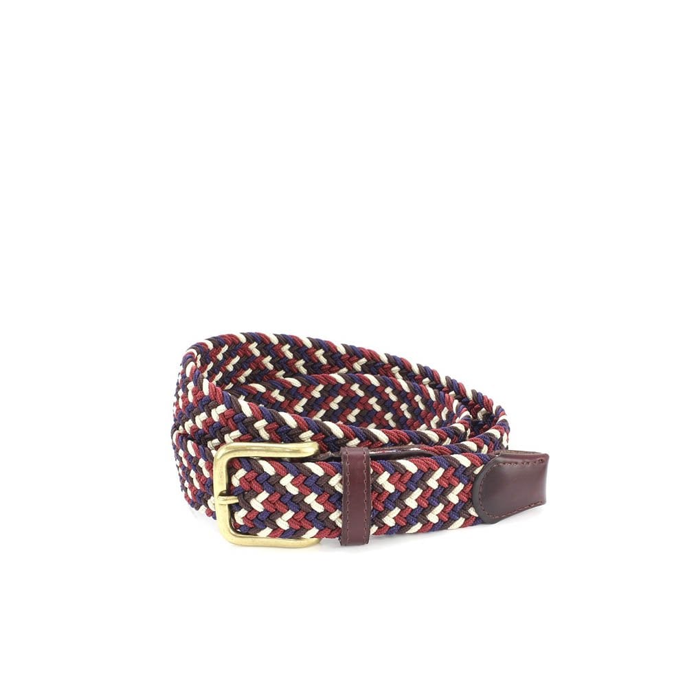 Multi Coloured Web Belt - Navy/Ecru