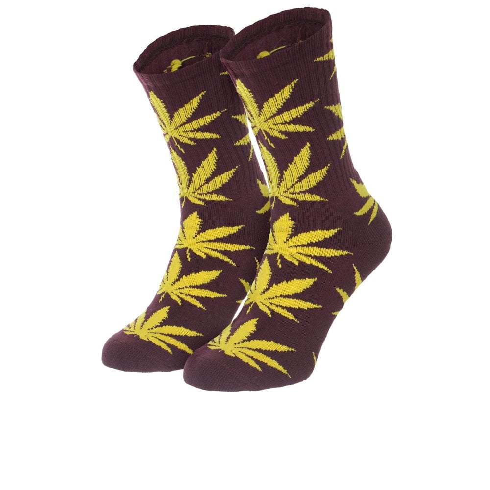 Plantlife Crew Sock - Wine/Gold