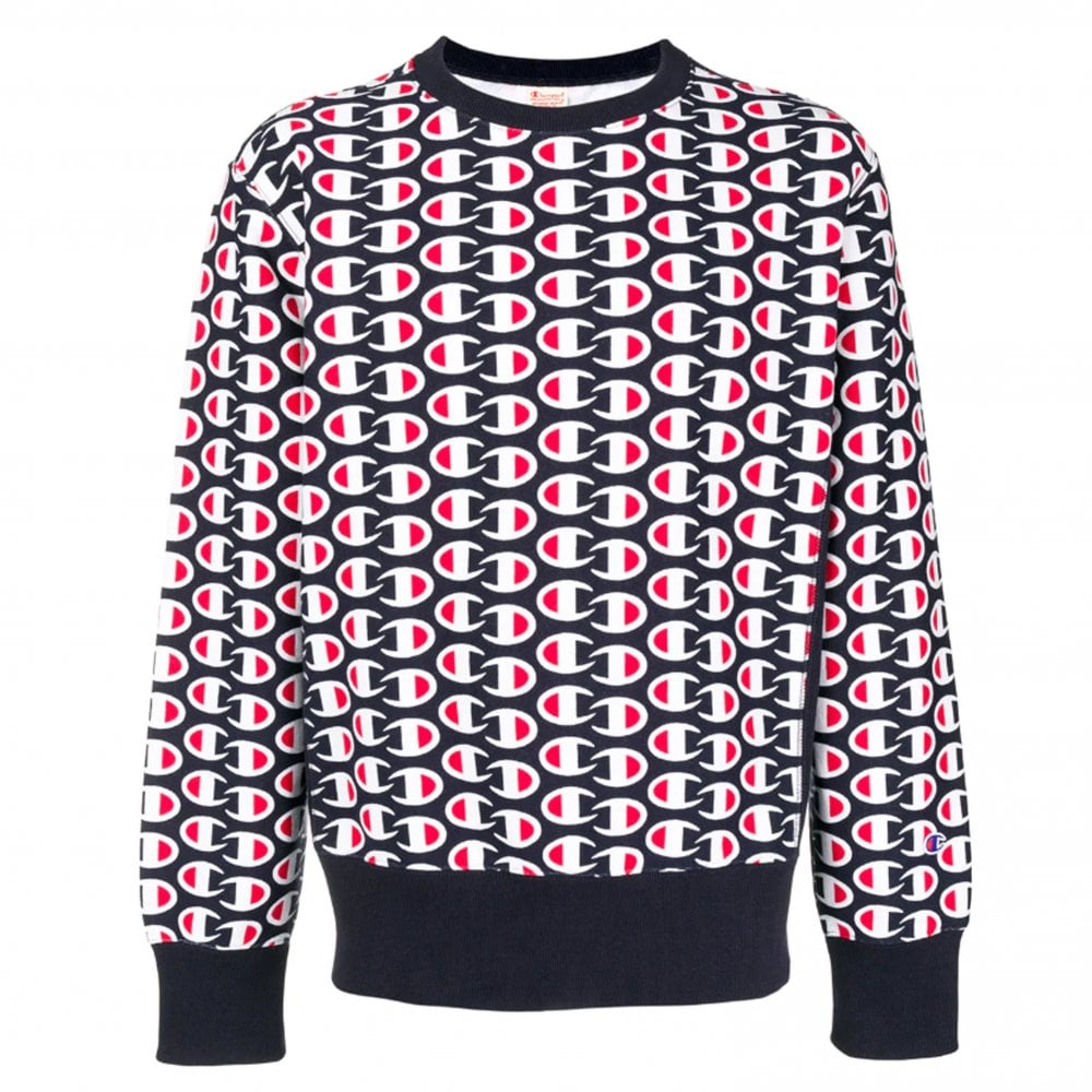 Fleece Lined C All Over Sweatshirt - Navy