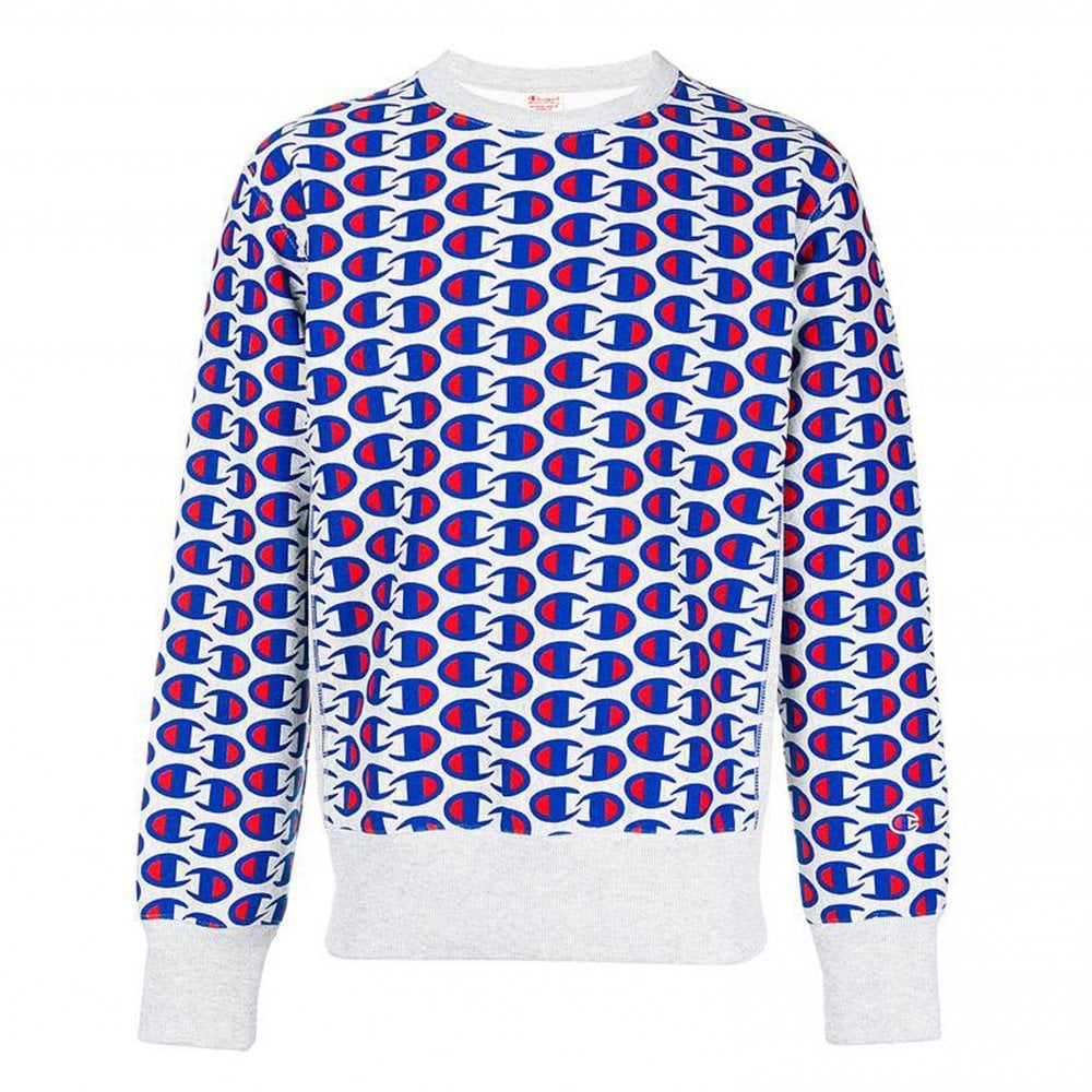 Fleece Lined C All Over Sweatshirt - Grey