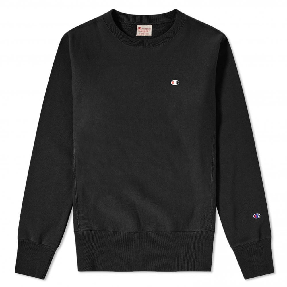 Fleece Lined Crewneck Sweatshirt - Black