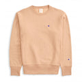 Fleece Lined Crewneck Sweatshirt - Light Brown