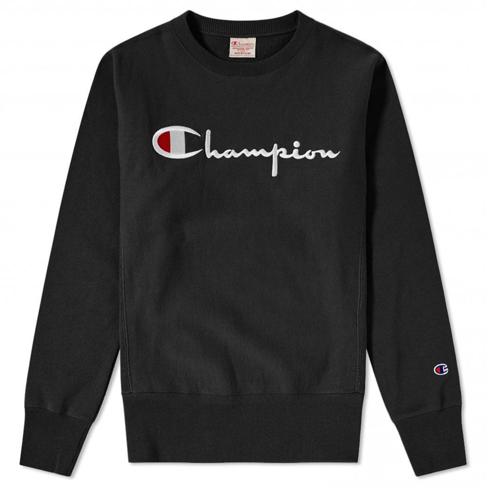 Script Logo Crewneck Sweatshirt - Black