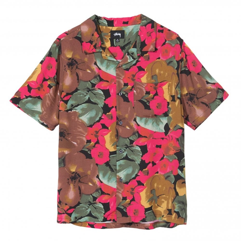 Watercolour Flower Shirt - Black - Black