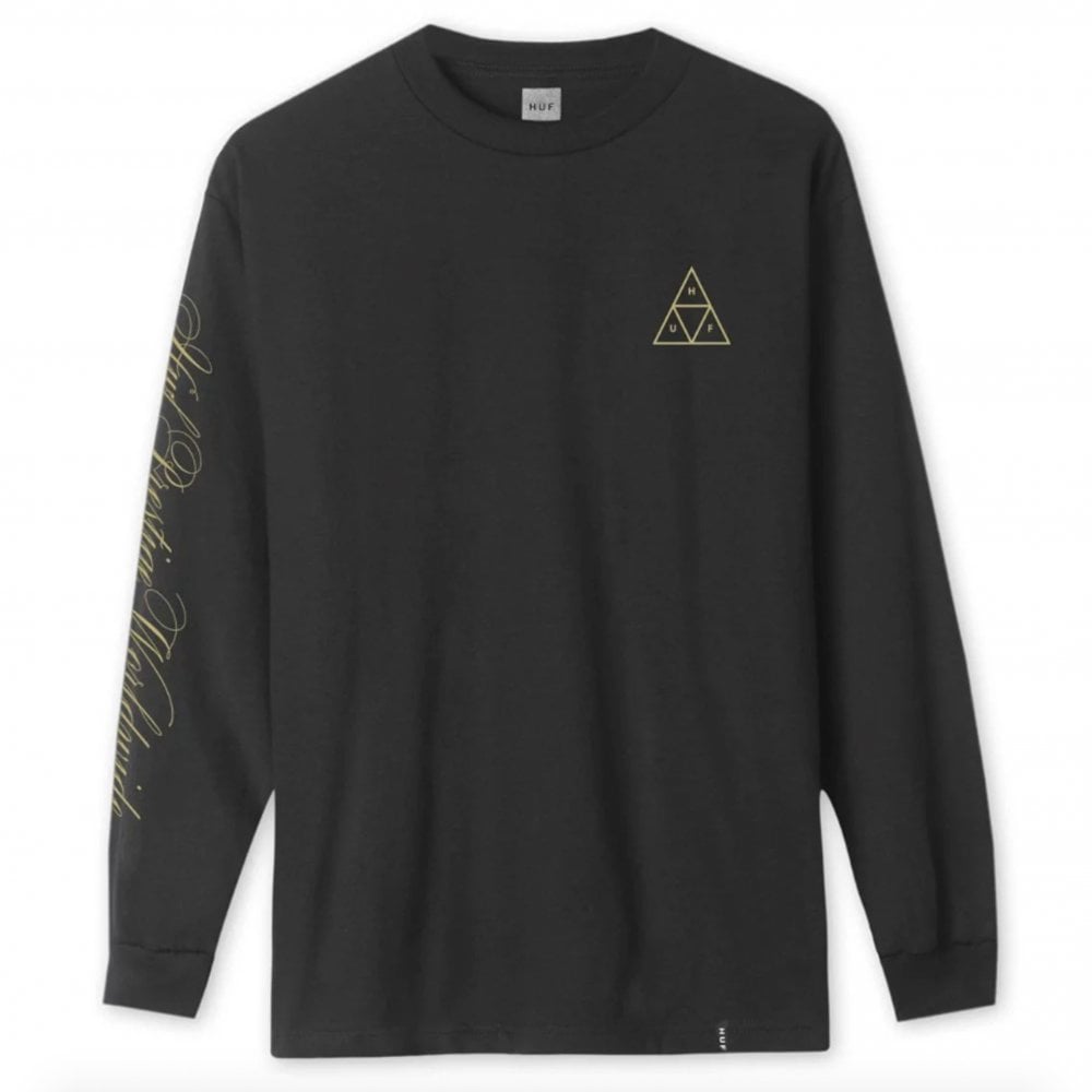 Prestige Triple Triangle Long Sleeve T-Shirt - Black - Black