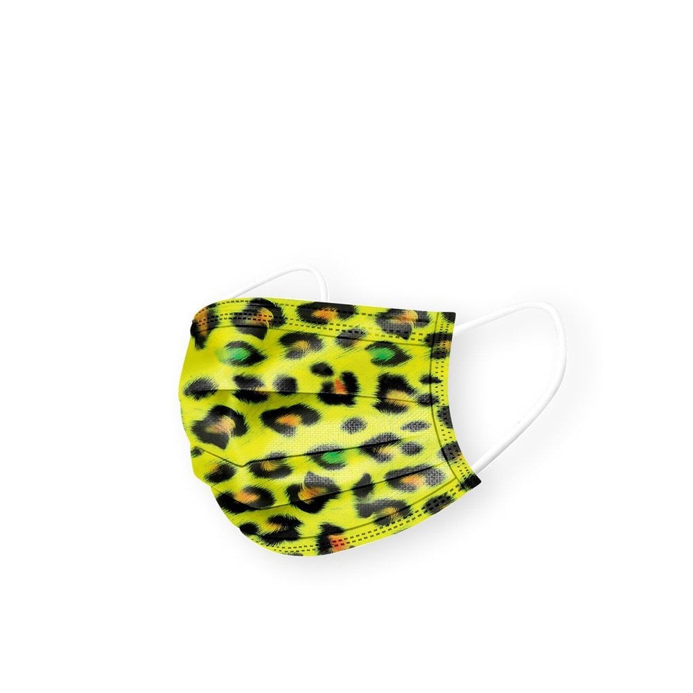 Disposable Printed Face Mask - Yellow Leopard - Yllw Leopard
