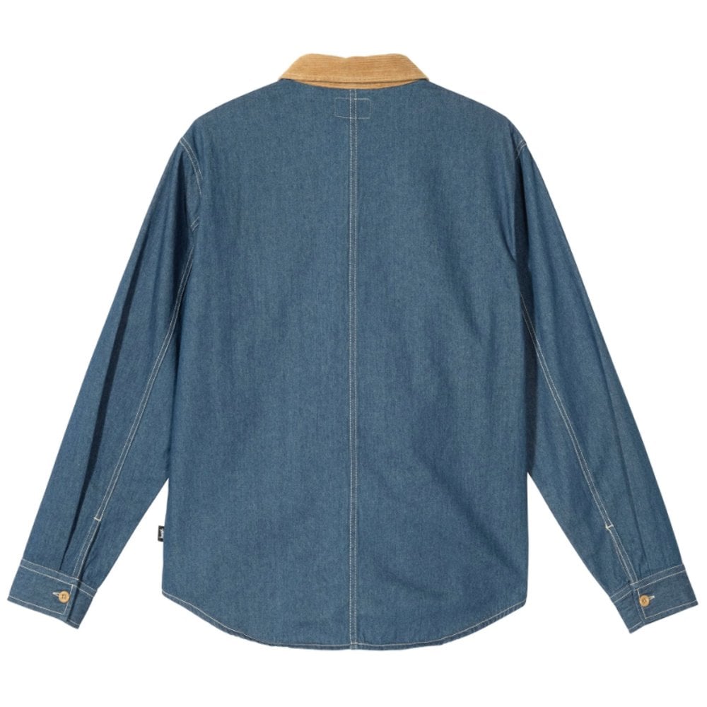 Cord Denim Mix Shirt - Khaki - Khaki