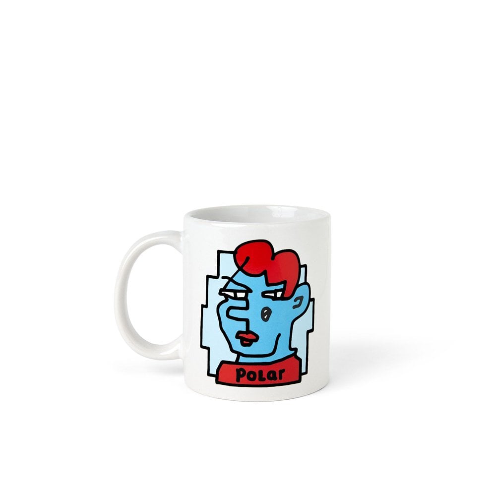 Doodle Face Mug - White - White