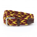 Multi Coloured Web Belt - Burgundy/Gld