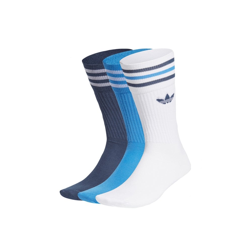 Solid Crew Sock - White/Blue/Navy - Wht/Blue/Nvy