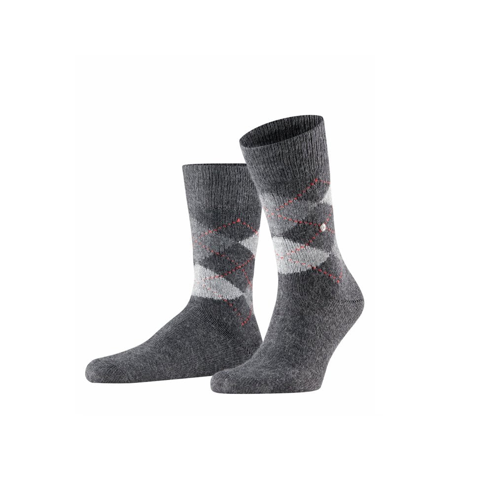 Preston Argyle Socks 3087 - Grey/Red - O/C