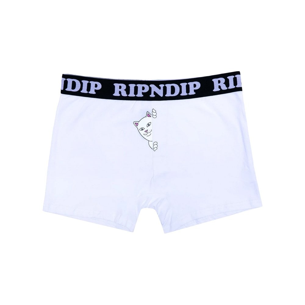 Peek A Nermal Boxers - White