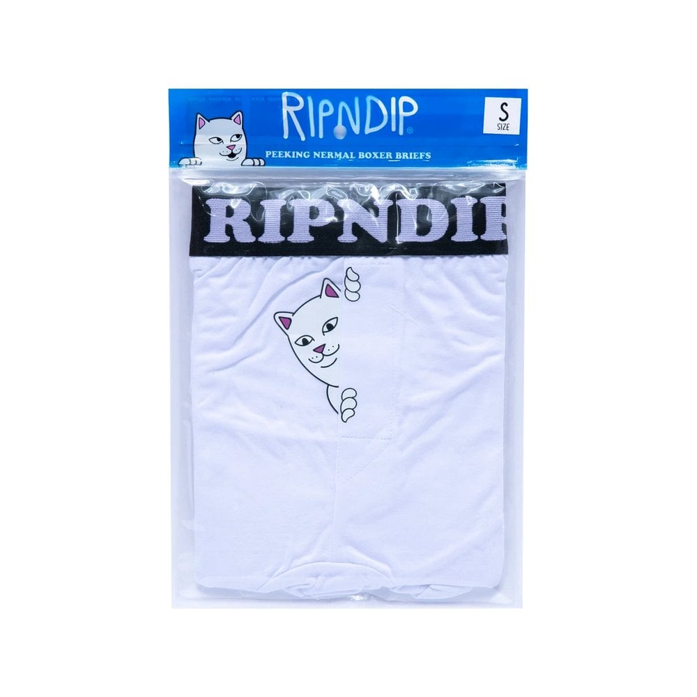 Peek A Nermal Boxers - White