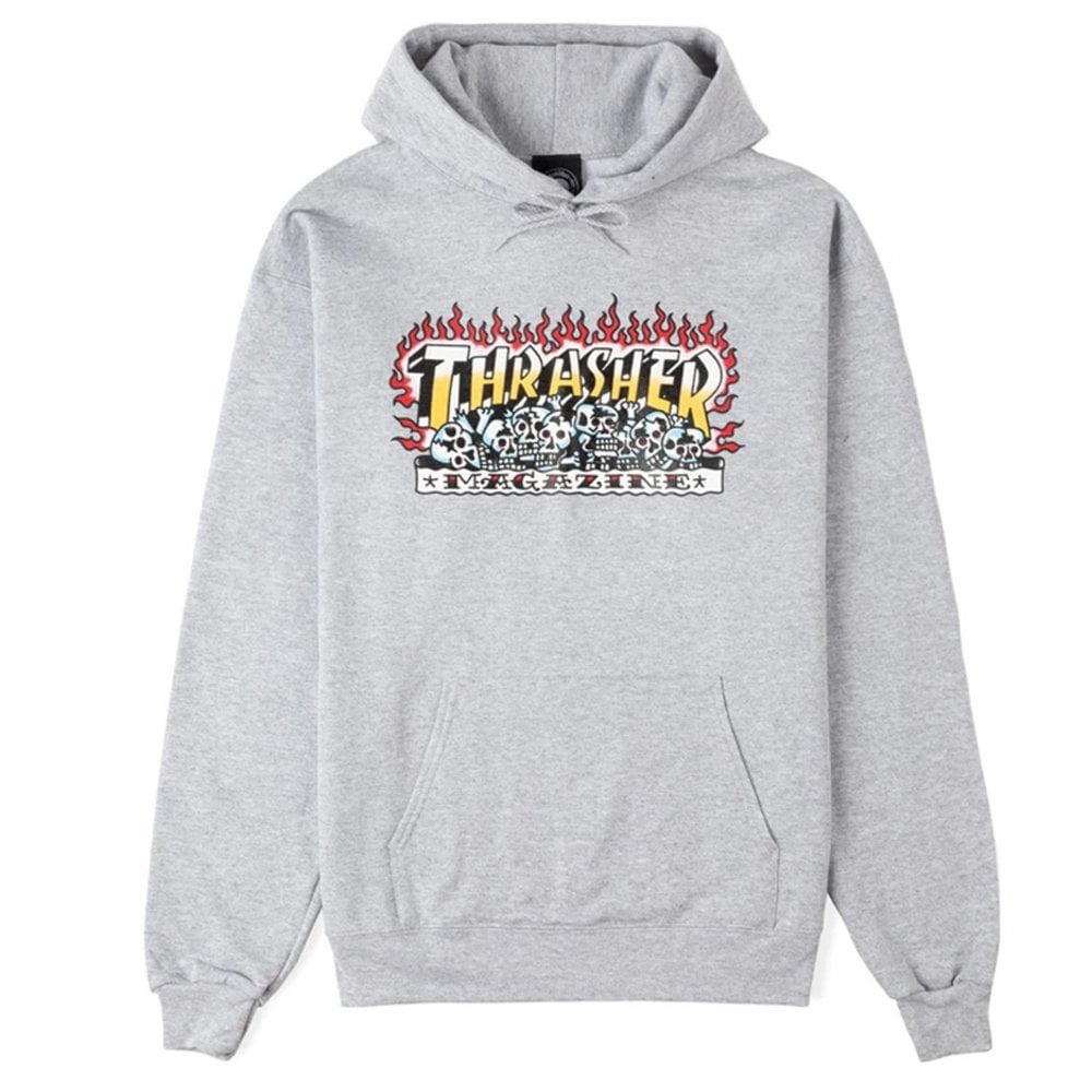 Krak Skulls Hood - Heather Grey - Heather Grey