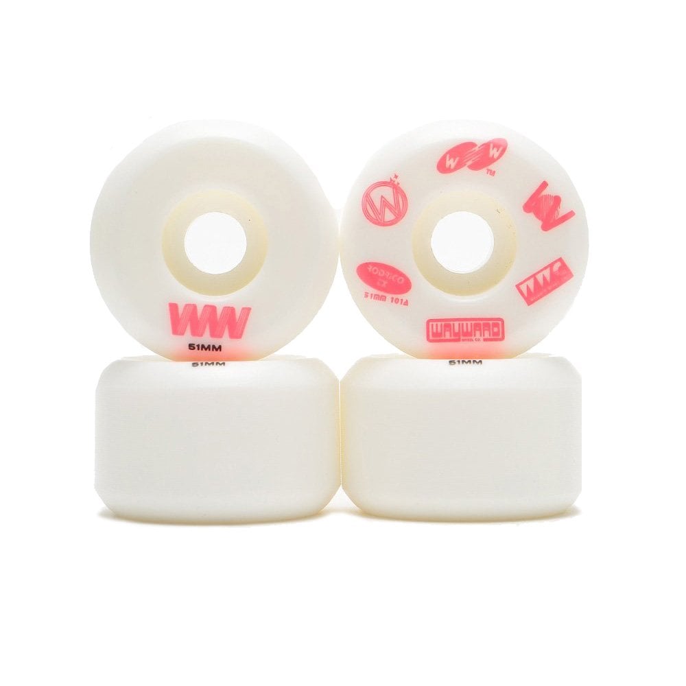 Rodrigo TX Funnel Cut Wheels 51mm - White/Pink - White/Pink