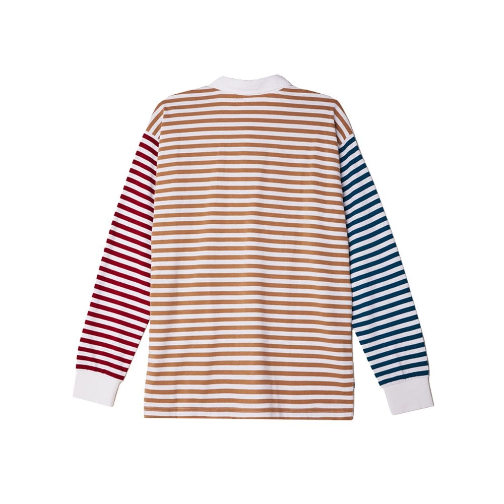 Marcel Striped Long Sleeve Polo Shirt - Dark Denim