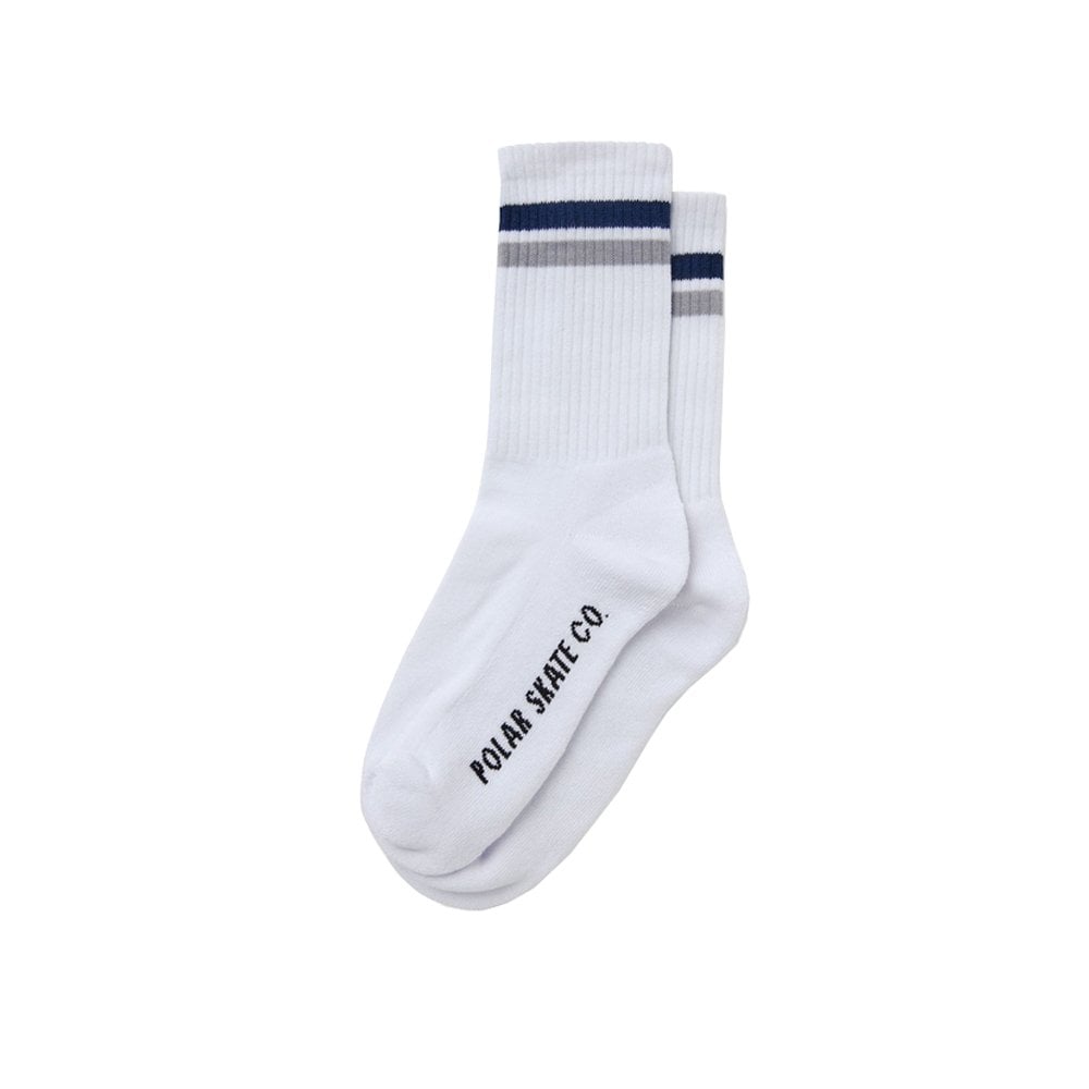 Stripe Socks - Wht/Nvy/Grey