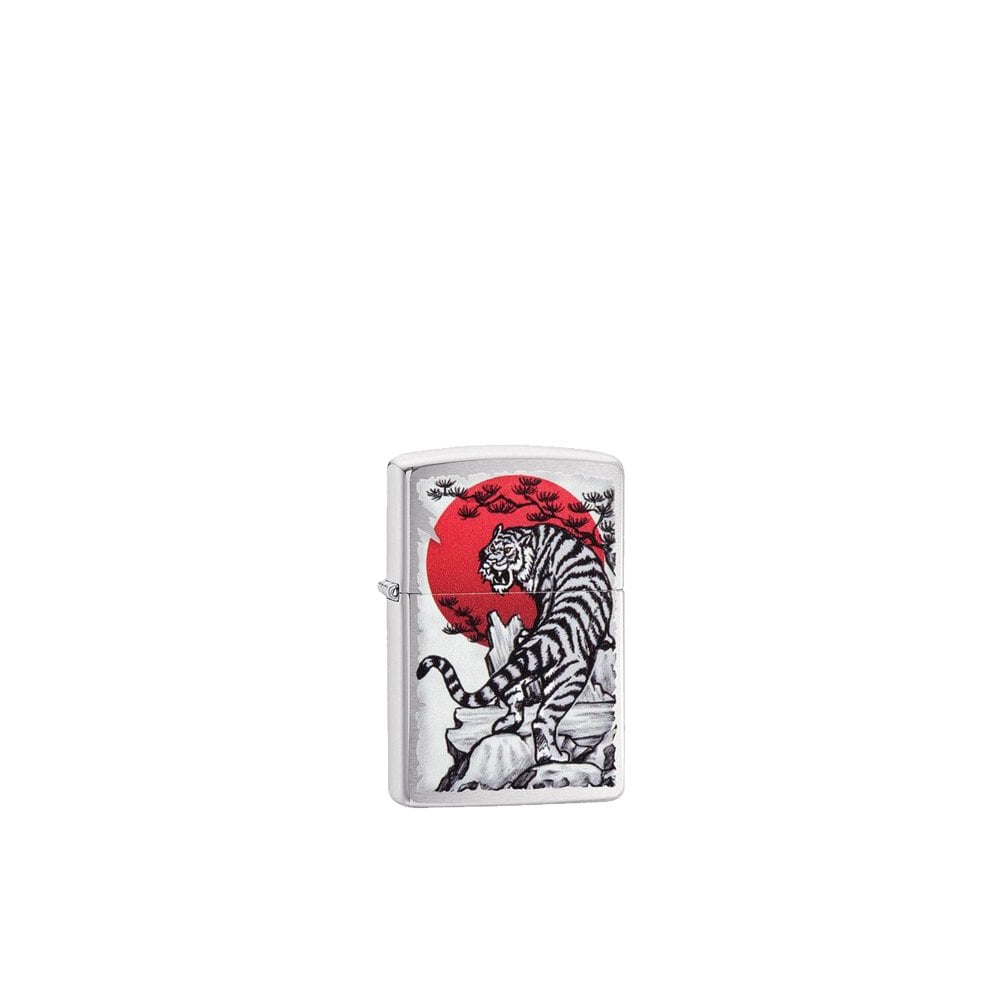 Asian Tiger Lighter - Brush Chrome