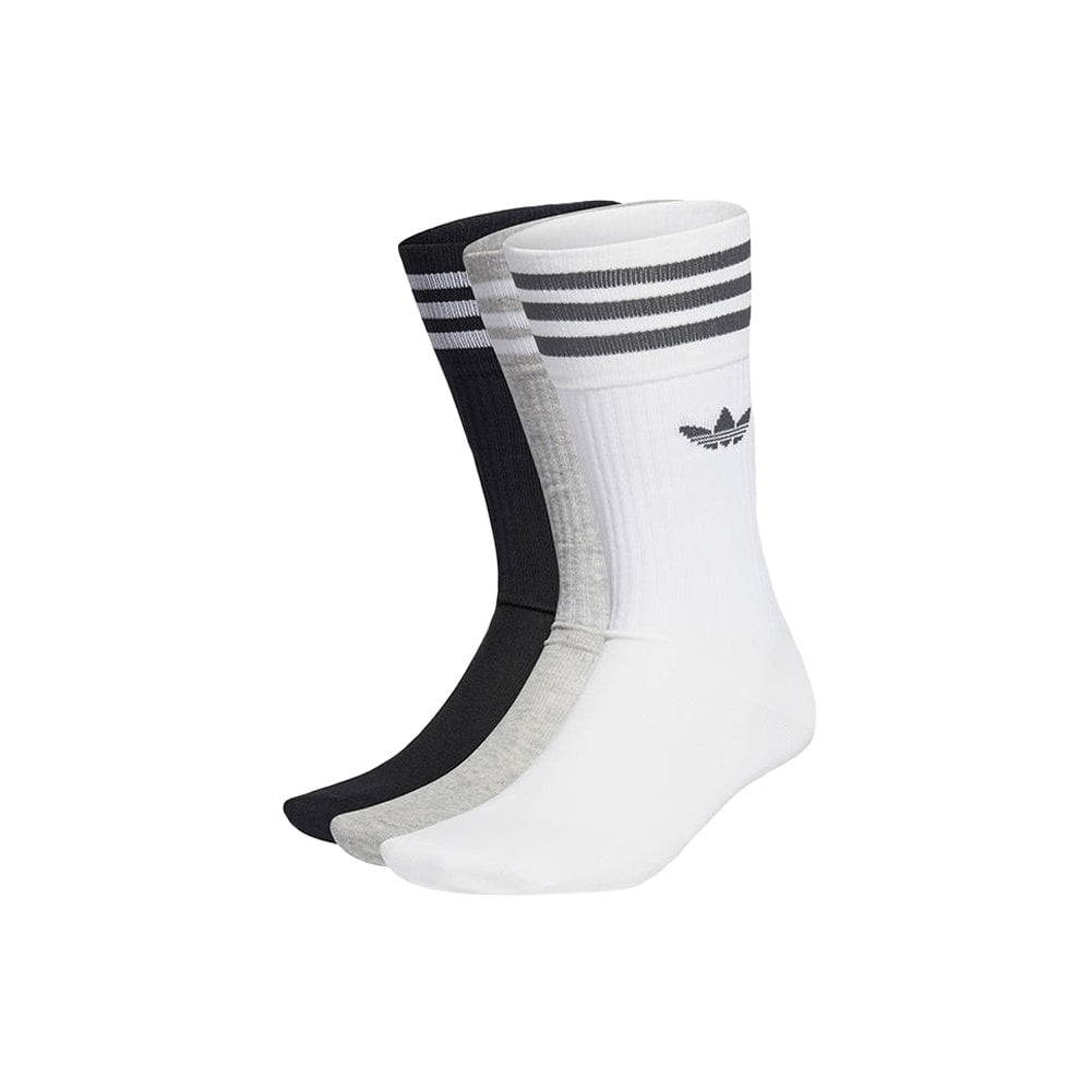 Solid Crew Sock - Wht/Grey/Blk