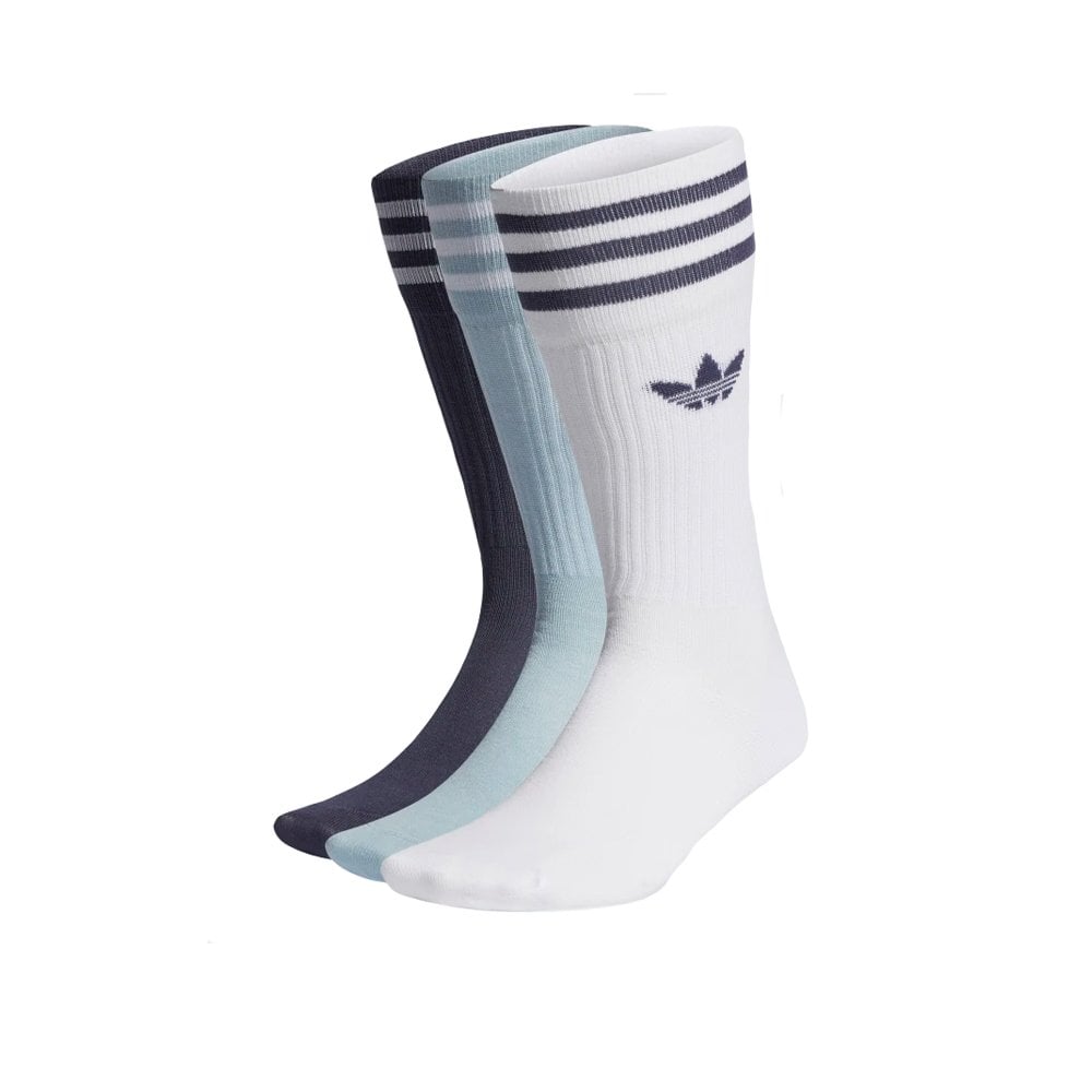 Solid Crew Sock - Wht/Blue/Nvy