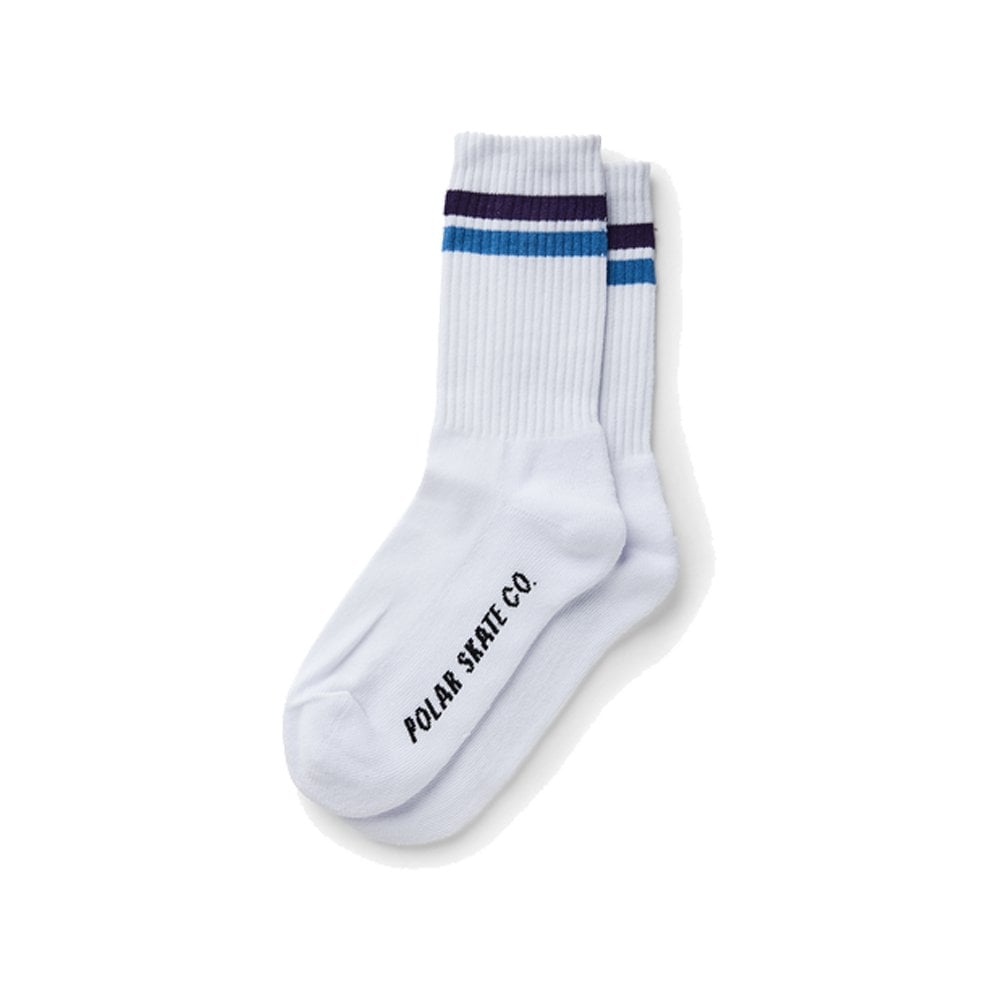Stripe Socks - Wht/Purp/Blu