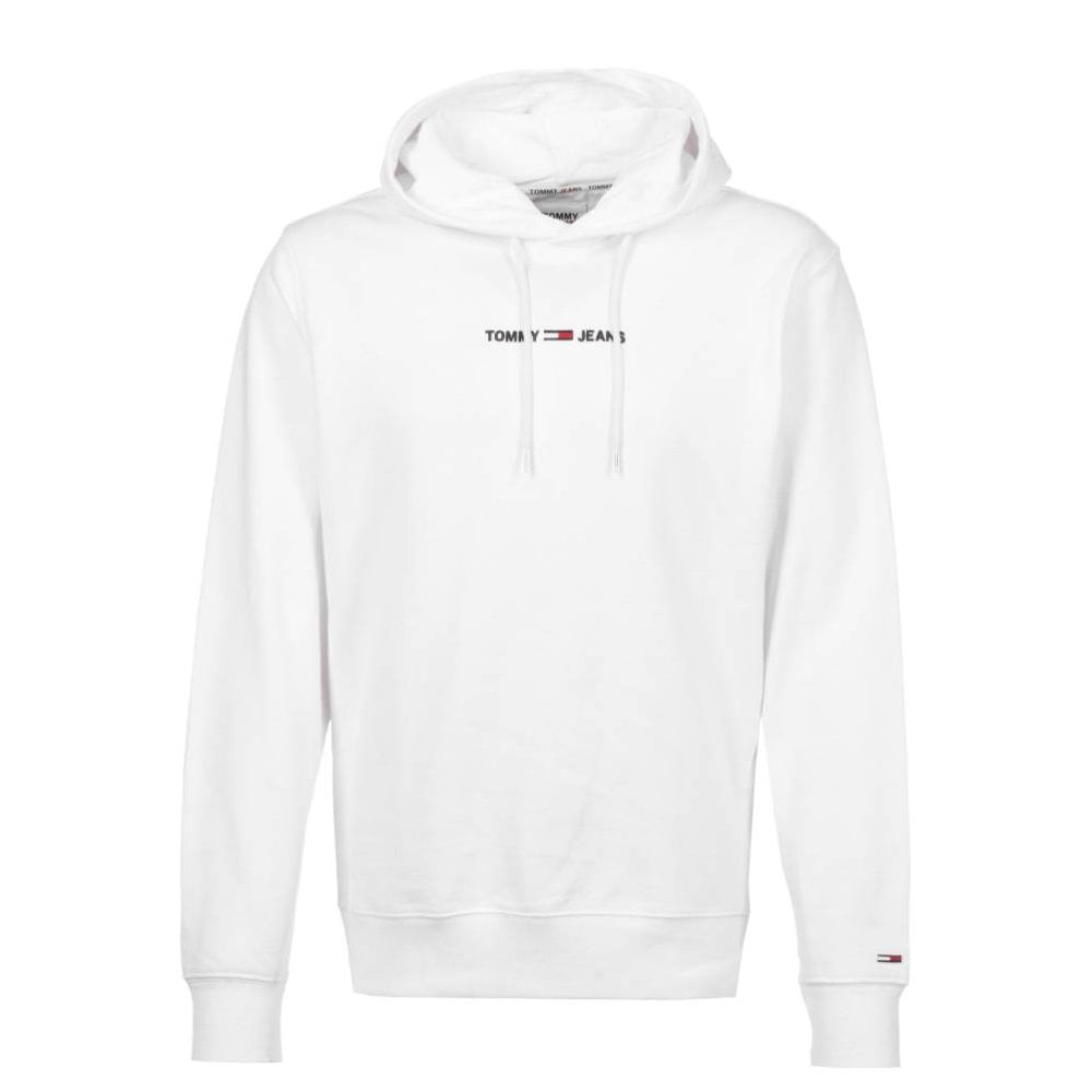 Straight Logo Hoodie - White