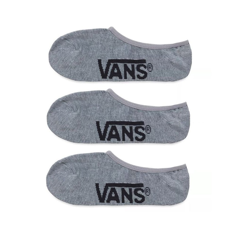 3 Pack of Super No Show Socks - Heather Grey
