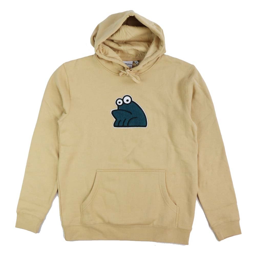 Applique Sad Frog Hood - Tan