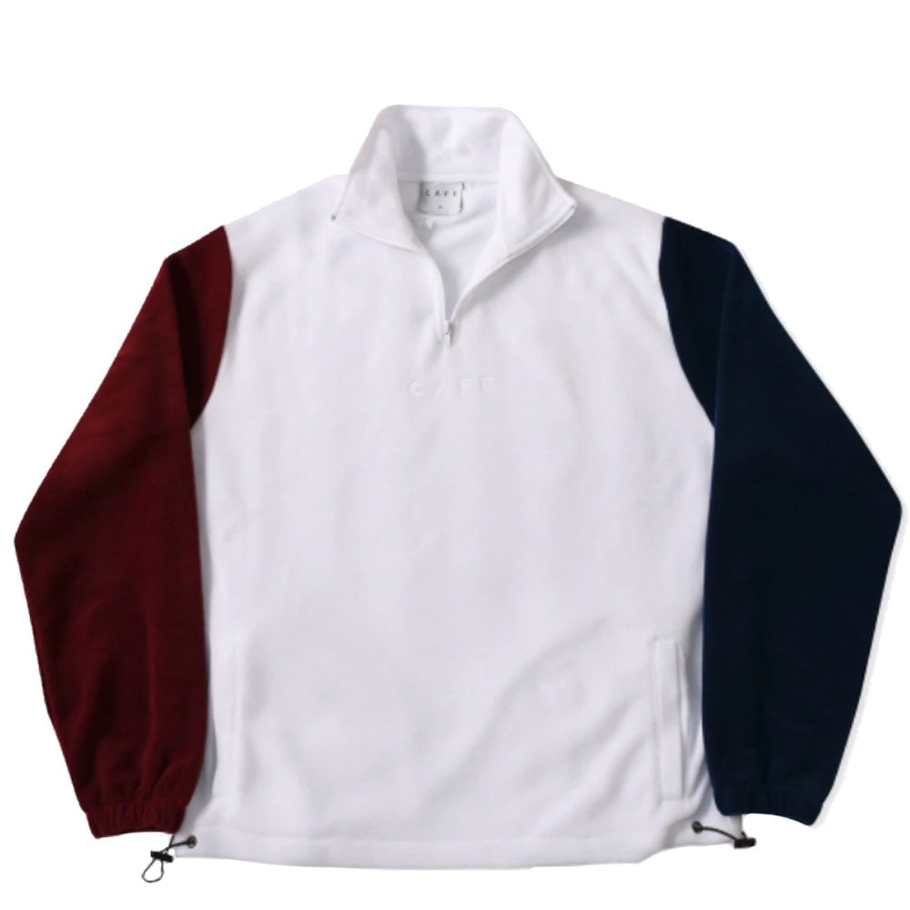 1/4 Zip Fleece - Crm/Burg/Nvy