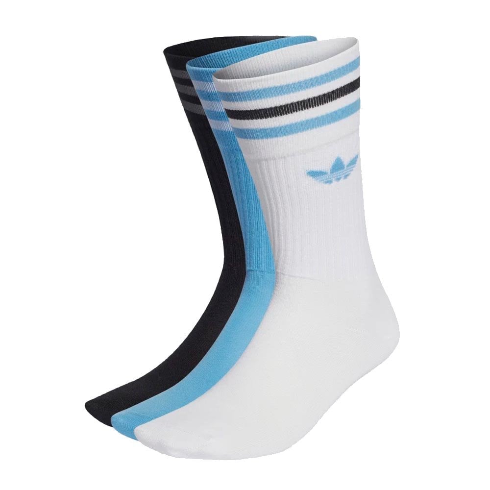 Solid Crew Sock - Wht/Lblu/Blk