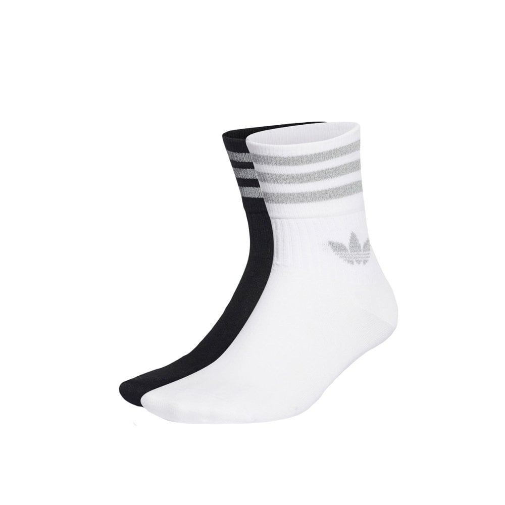 Crew Sock 2 Pair Pack - Blk/Wht/Refl
