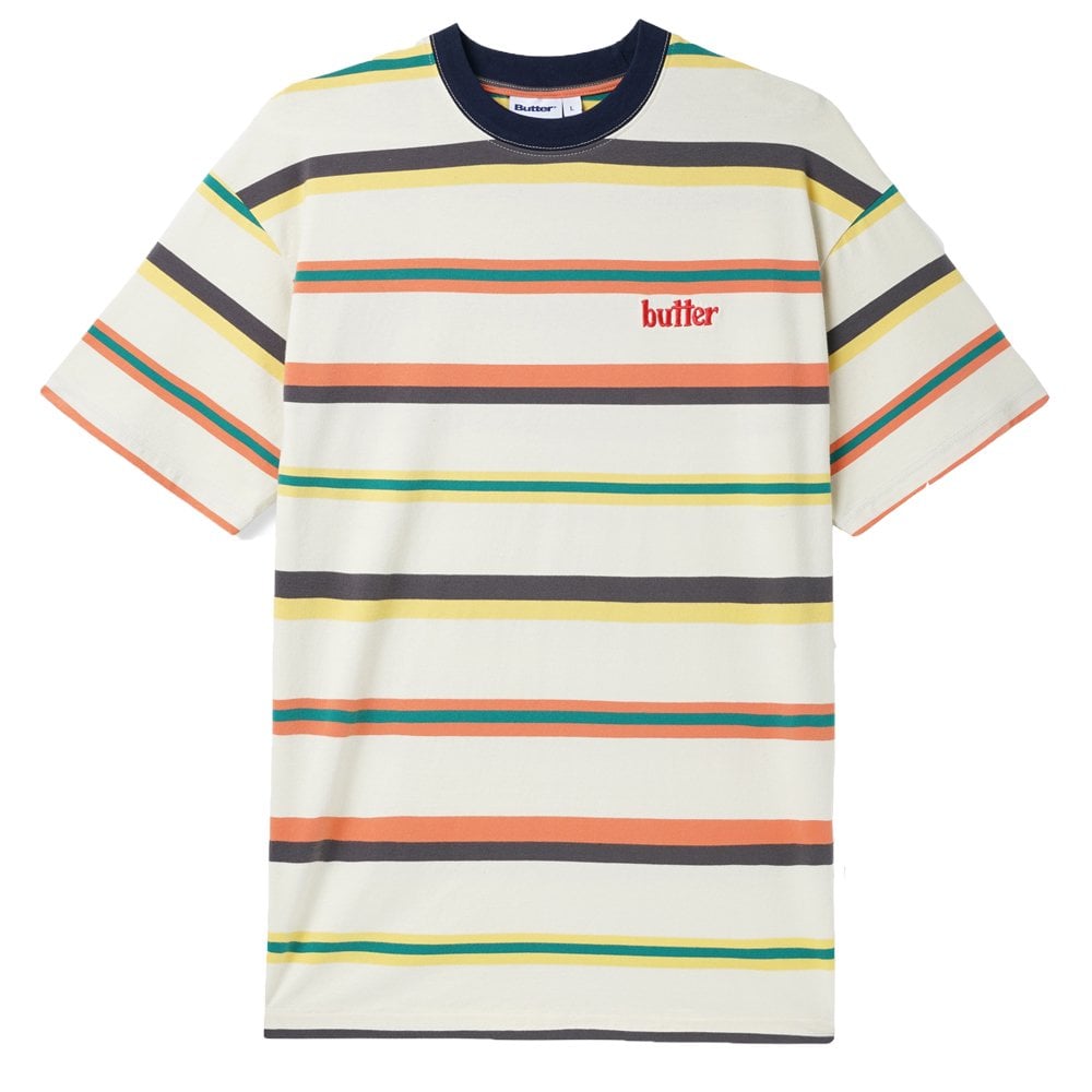 Base Stripe T-Shirt - Wht/Grn/Org
