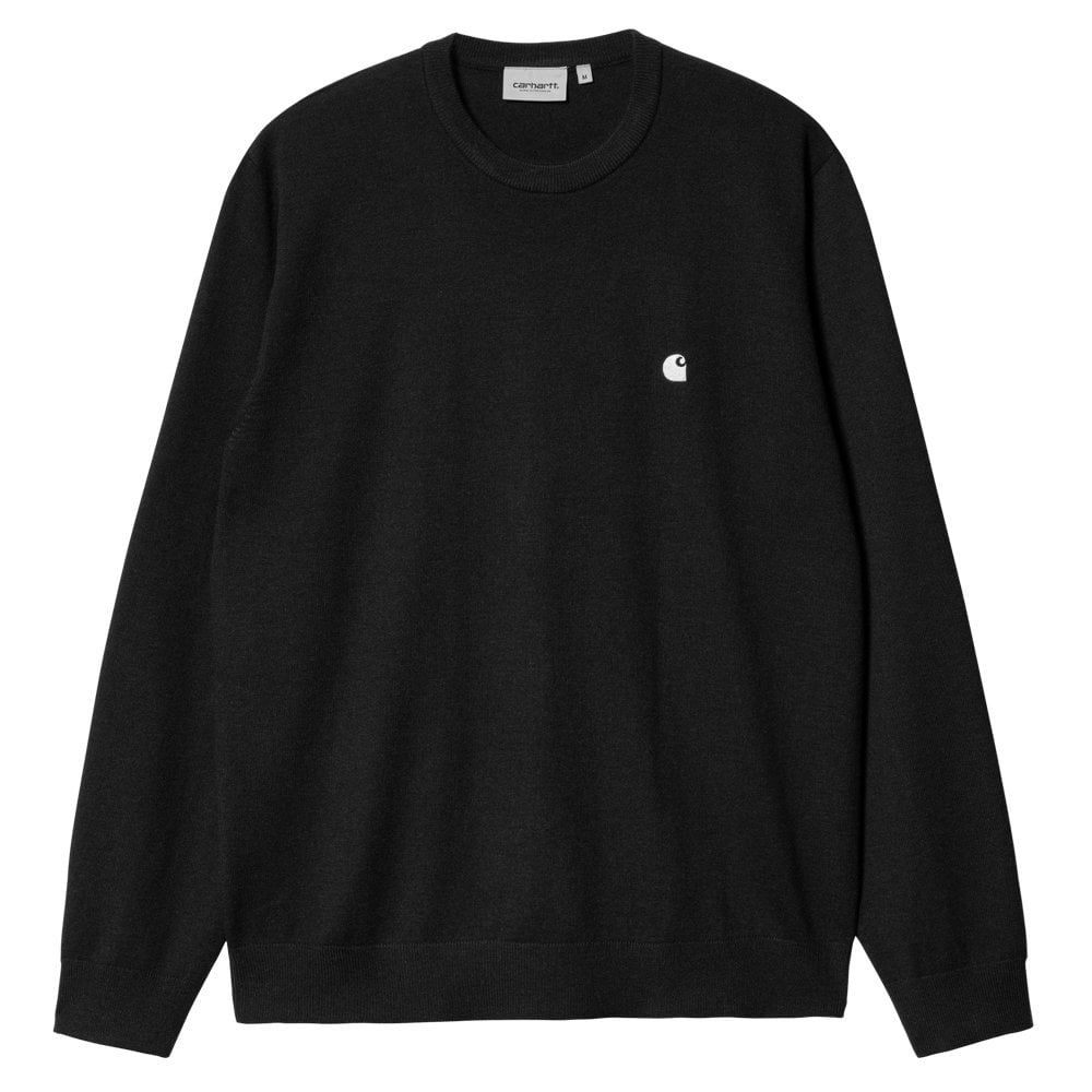 Madison Knitted Wool Sweatshirt - Black/Wax