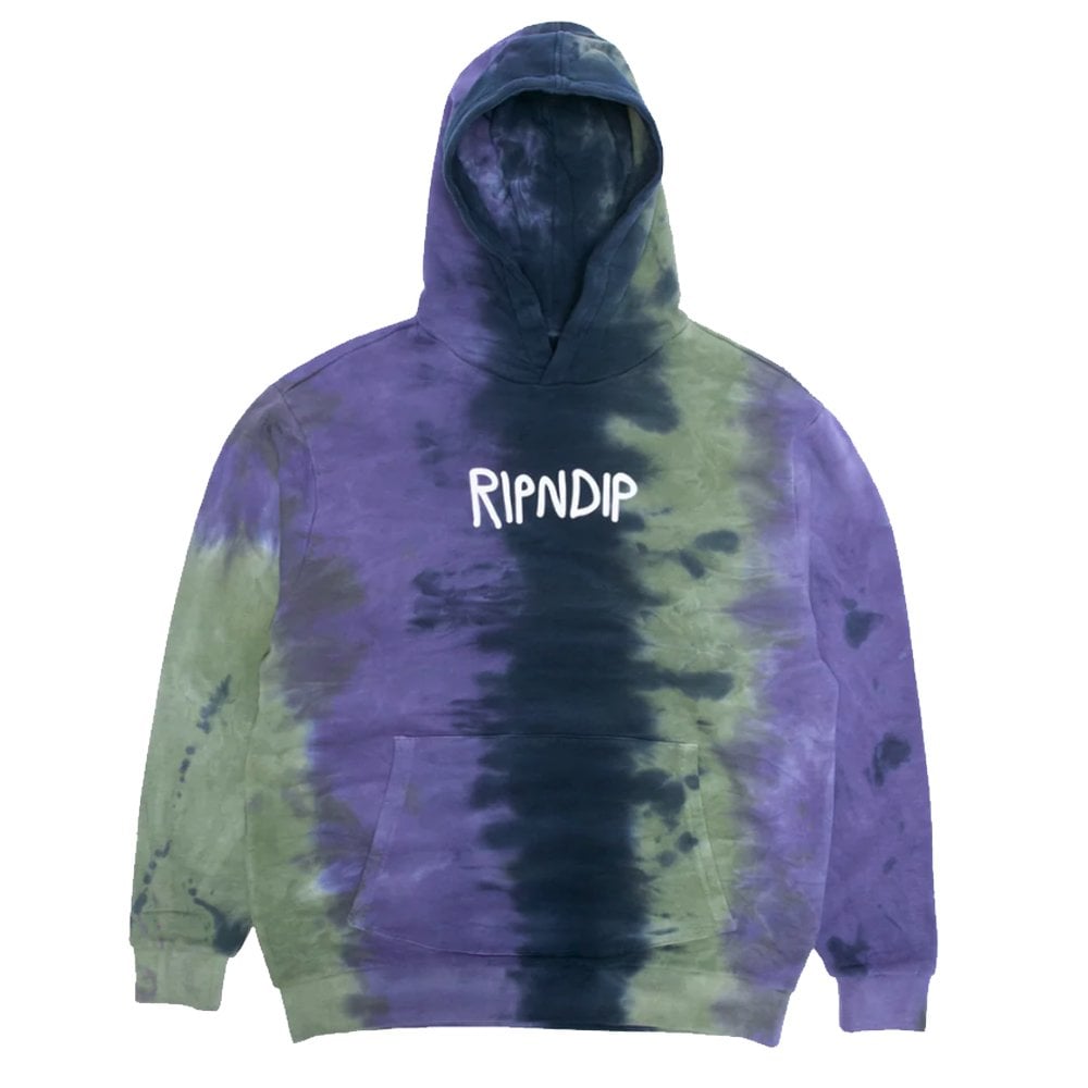 Rubber Logo Hoodie - Sunburst Tie Dye - Sage/Slt Td