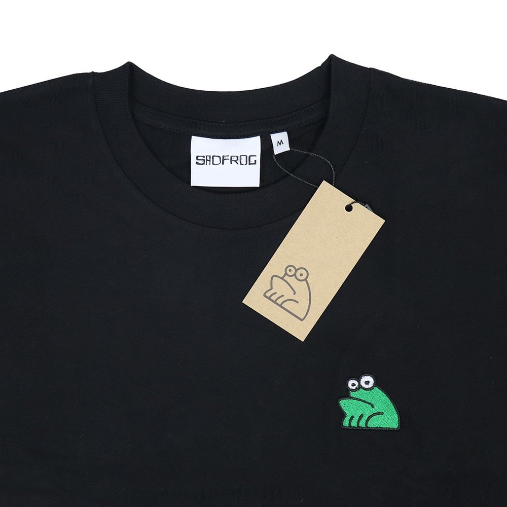 Sad Embroidered T-Shirt - Black