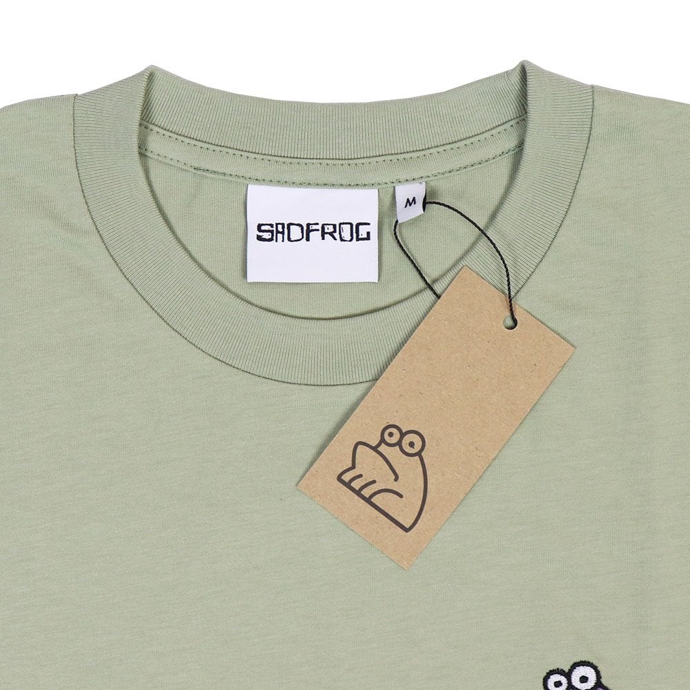 Sad Embroidered T-Shirt - Pistachio