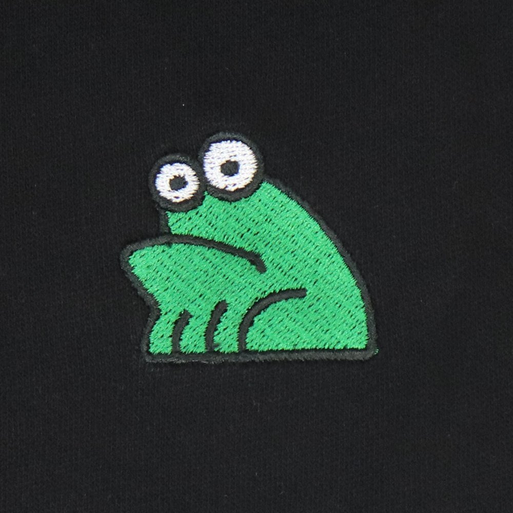 Sad Embroidered Hoodie - Black