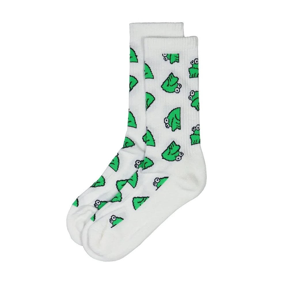 All Over Sock - White/Green