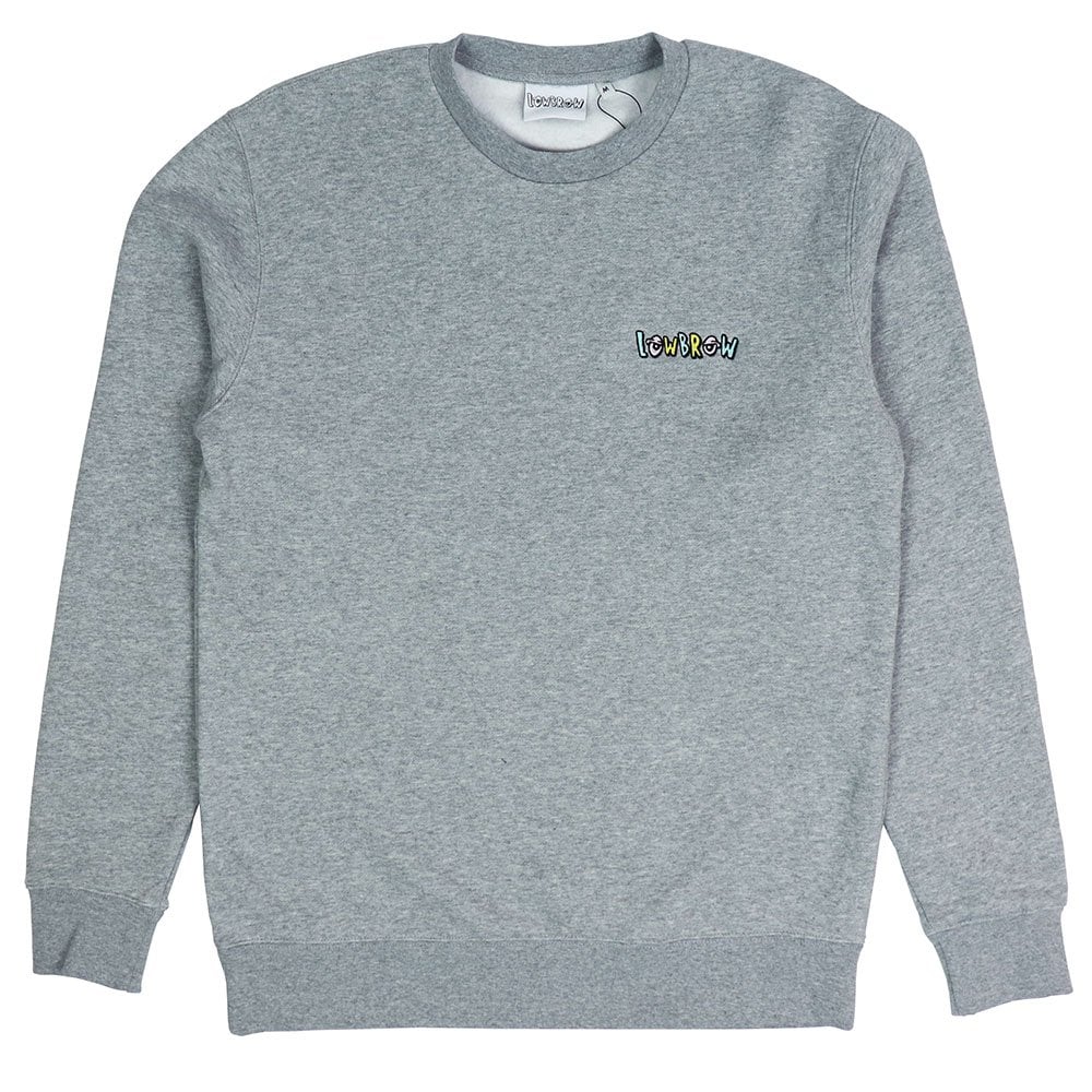Logo Embroidered Crewneck Sweatshirt - Grey Melange