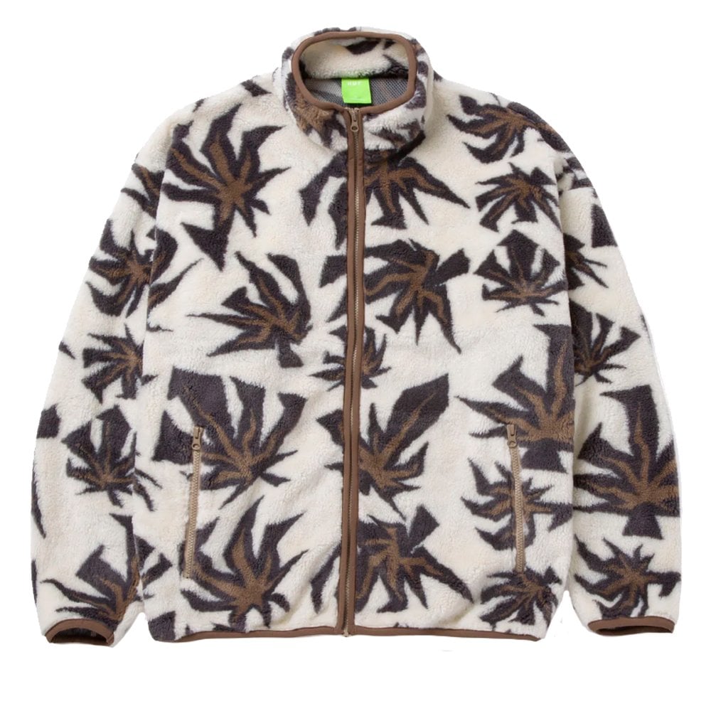 Lowell Jacquard Sherpa Full Zip Fleece - Natural