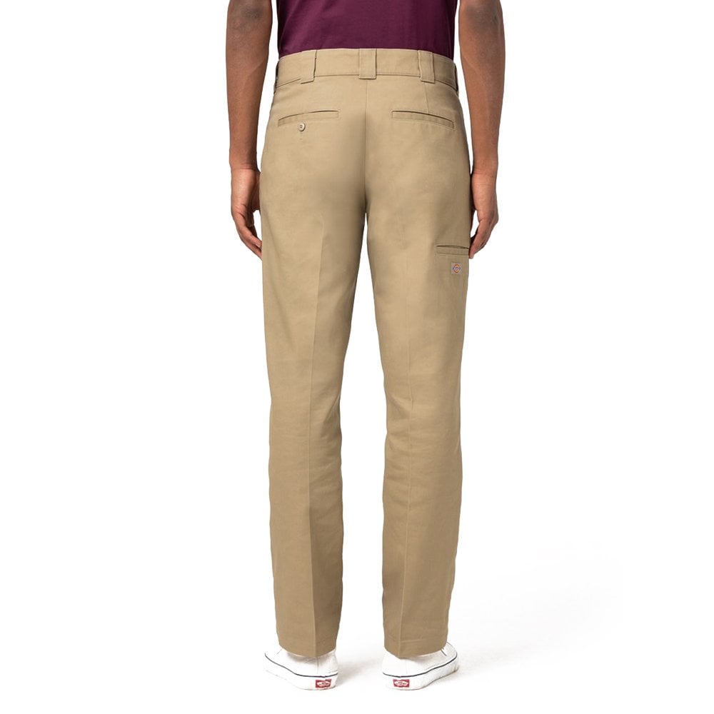 Slim Straight Double Knee Pants - Khaki