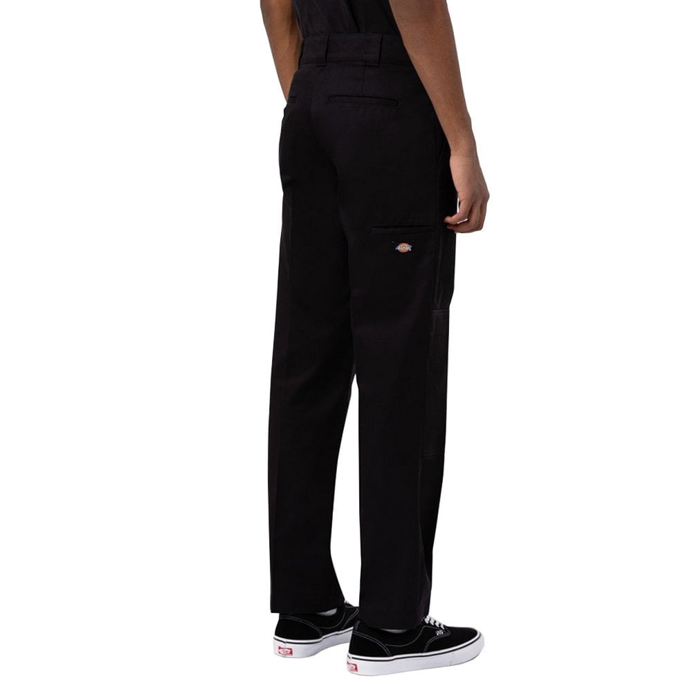 Slim Straight Double Knee Pants - Black
