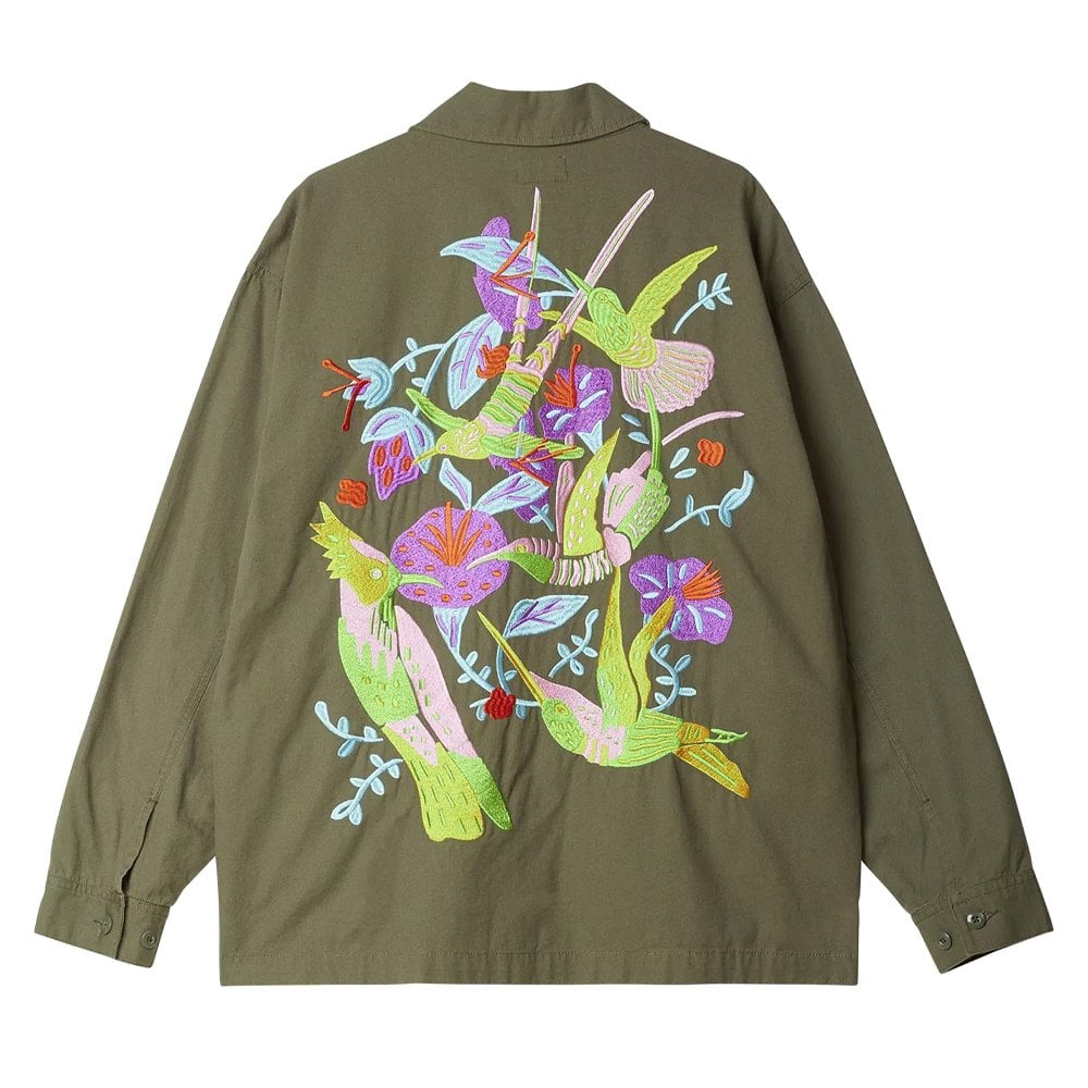 Contrast Shirt Jacket - Smokey Olive